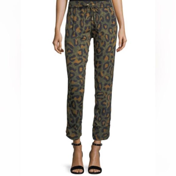 Zadig & Voltaire Parone Leopard Print Drawstring Jogger Pants Cropped Size 34 XS - Picture 1 of 10